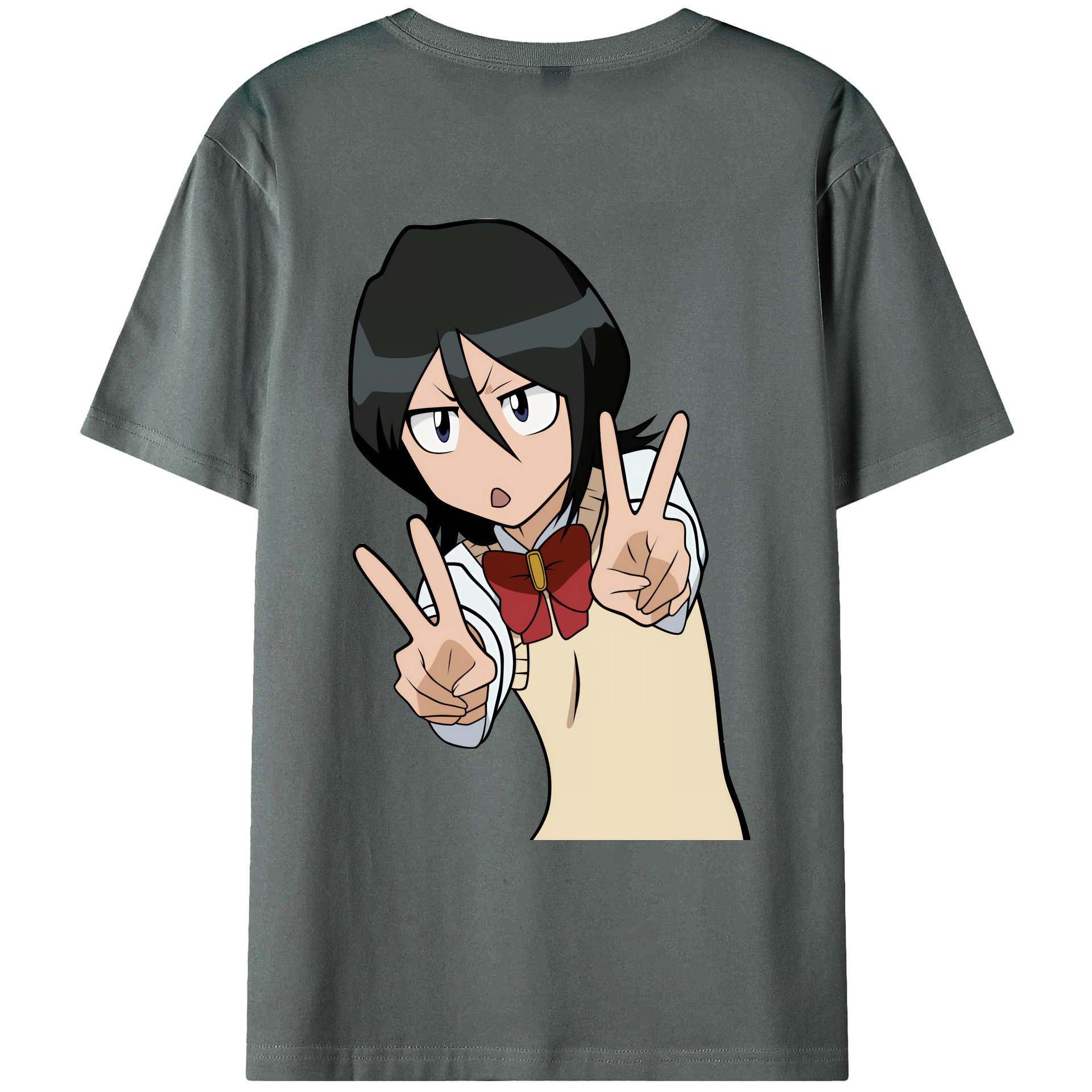 （画像用） ブリーチ 朽木ルキア BLEACH Kuchiki Rukia 綿100％ メンズ半袖Tシャツ（バックプリント） 通気性